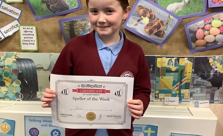 Image of Congratulations to Lola, who is our Speller of the Week for this week!