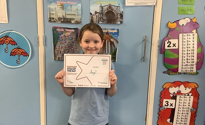 Image of Arya was Jake’s PE star of the week!