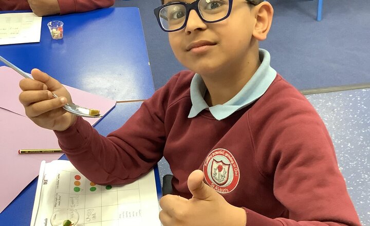 Image of Today we investigated salads by tasting and reviewing Caesar and Greek options. We are proud of the children for trying new foods and selecting ingredients for their own recipes. We look forward to sharing our final salads with you tomorrow.