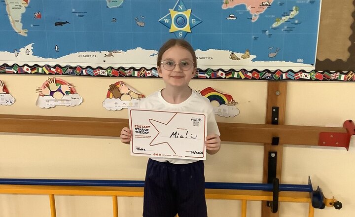 Image of PE award today goes to Mia for her excellent listening and coordination.