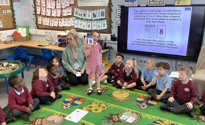 Image of In maths we have been learning about sharing into equal groups and thinking about doubles. We played double bingo too!