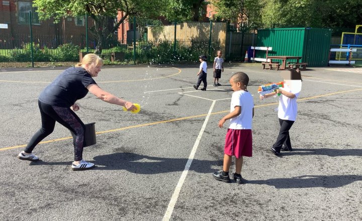 Image of Reception had so much fun in the water fight! Everybody was drenched (including the teachers 🤭🤣)
