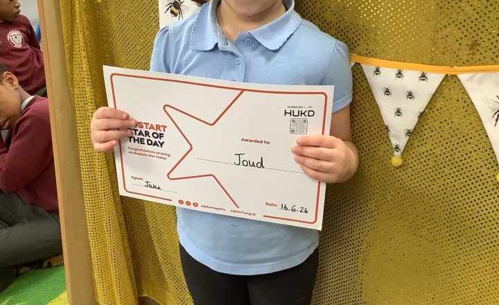 Image of Fantastic turn taking in PE! Well done Joud our PE star of the week! ⭐️🤩