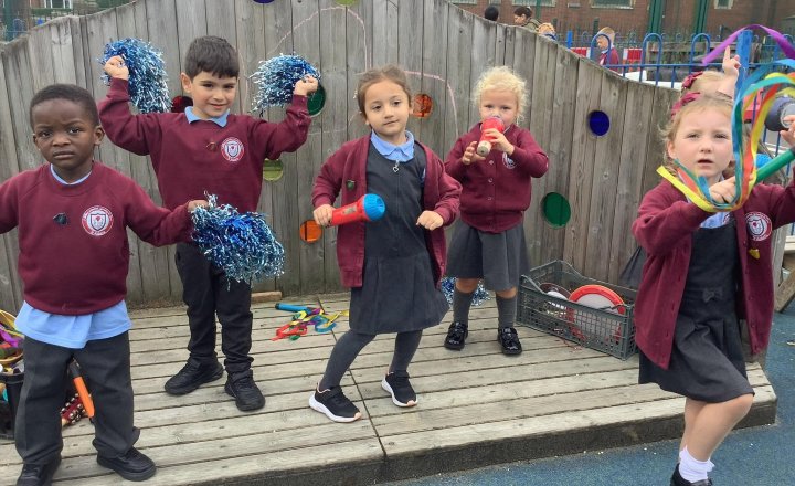 Image of Having a lovely time in Reception! Exploring the outdoors and making friends 🤩
