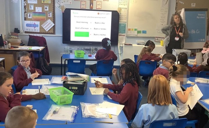 Image of Year 3 are now doing Spanish.