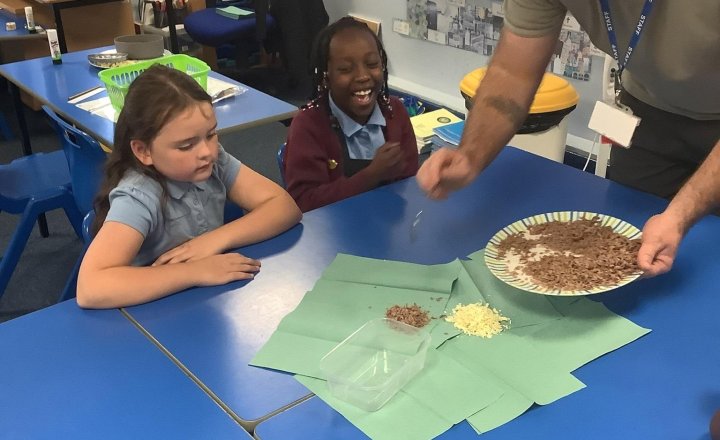 Image of In science today, we are looking at rock formation using chocolate. Our biggest challenge was not to eat it!