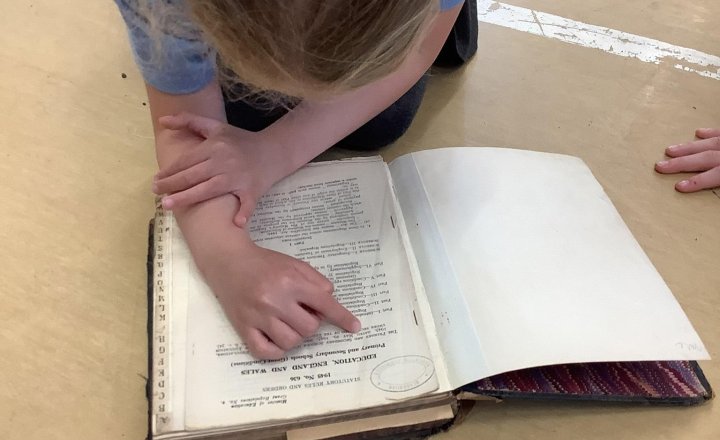 Image of Today in history, we created a school and church timeline! Can your child remember when our school and train station were built? We also explored real artefacts like log books and admission registers—ask them what they learned! 📜