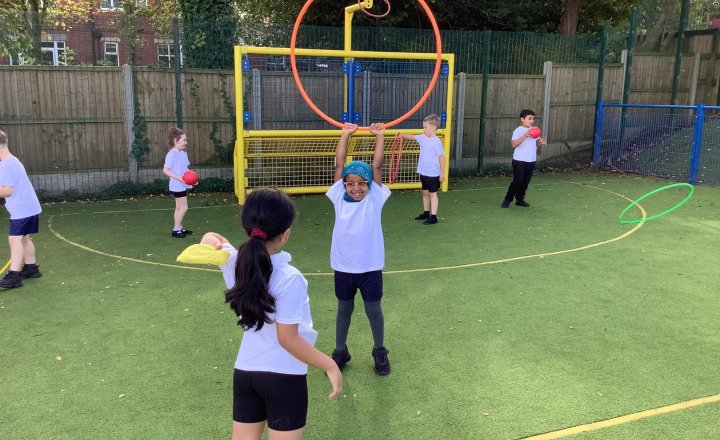 Image of PE this week: We have been practising our skills together and putting this into practice in small team games. Well done to everyone ~ great sportsmanship and sportswomanship shown by all.