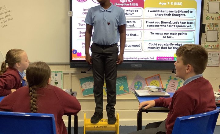 Image of Oracy Update! 🗣️ Pupils took on the Chairperson role in talk groups this week—managing discussions, encouraging peers, and summarising key points. Ask your child how a Chairperson helps ensure everyone gets a voice!