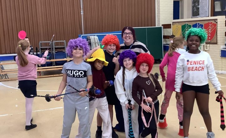 Image of Attendance Heroes! 🎪 To celebrate our fantastic attendance, the children enjoyed a wonderful circus show, tried out circus tricks, and ate popcorn in class. Thank you for your continued support in getting the children to school on time every day.