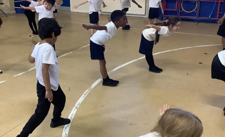 Image of We finished our final PE lesson of the half term with a fun superhero Cosmic Yoga session! It was a brilliant way for everyone to stretch, relax, and practise their hero poses. 🦸‍♀️🧘‍♂️