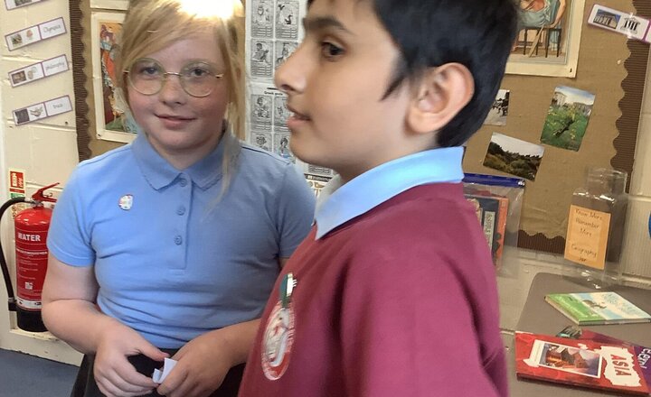 Image of We have been learning about Ancient Greece. Today we created out our Agora which means market. We became Athenian citizens going about our days.  Ask us about our roles.