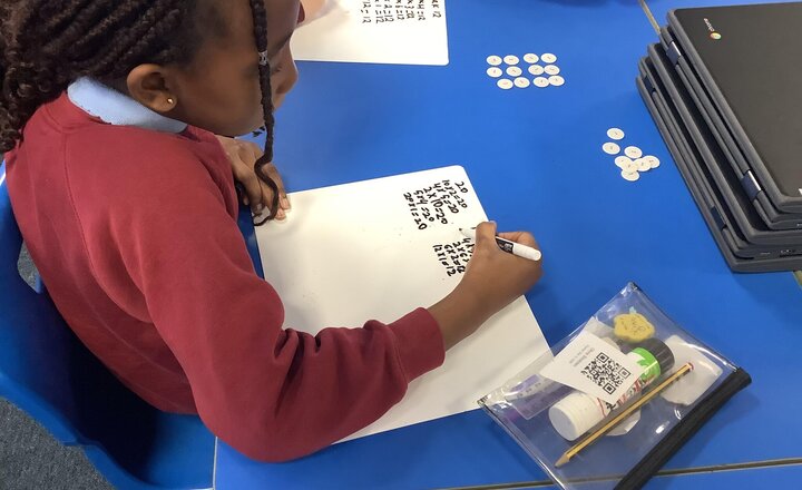 Image of Year 3 have been working on Arrays today in Maths. And yes we found out that an array of 42 is 6x7 "67".