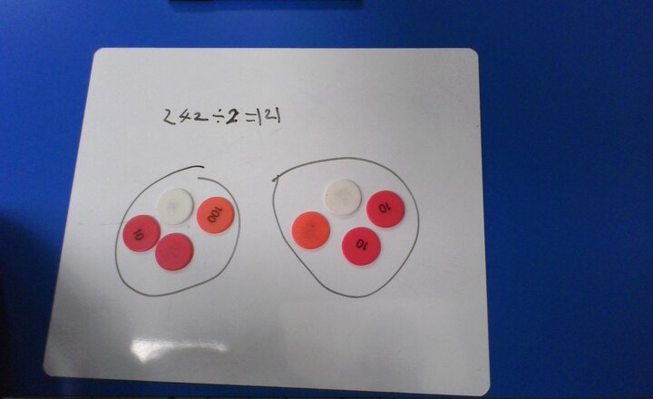 Image of Dividing a three digit number by a one digit number.