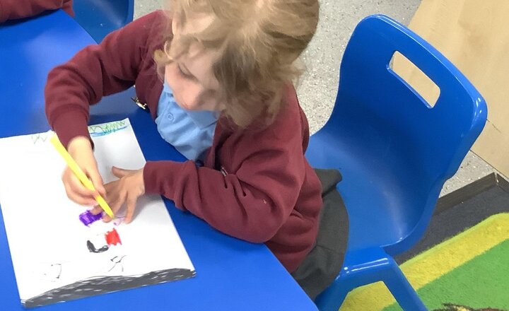Image of After half term we have an artist coming in to help us create St Aidan’s own version of the Big Frieze. Reception are working on the Creation section. We have been coming up with ideas for it today.