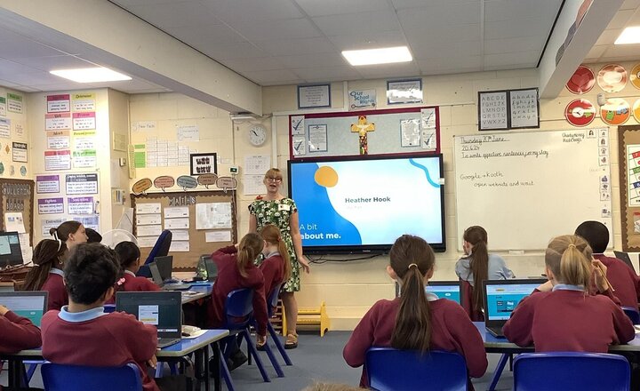 Image of Today we were lucky to receive a session from Kooth. A company that is here to help support children with their mental health and transition to year 7. All children made an account which they have been given for free.