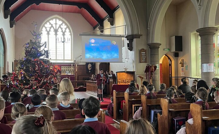 Image of A beautiful service held this morning by our Year 6 children and lead us into the Christmas holidays. Thank you to Miss Cornall and Mrs Rey for all your hard work in putting this together. Your hard work did not go unnoticed.