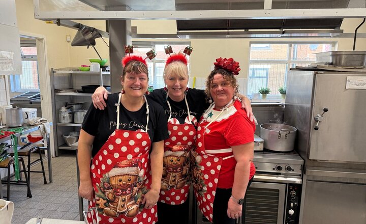 Image of It's also been Christmas dinner day, Mrs Harrison's favourite day of the year! A huge thank you to Cath and her amazing team for preparing such a yummy Christmas dinner!