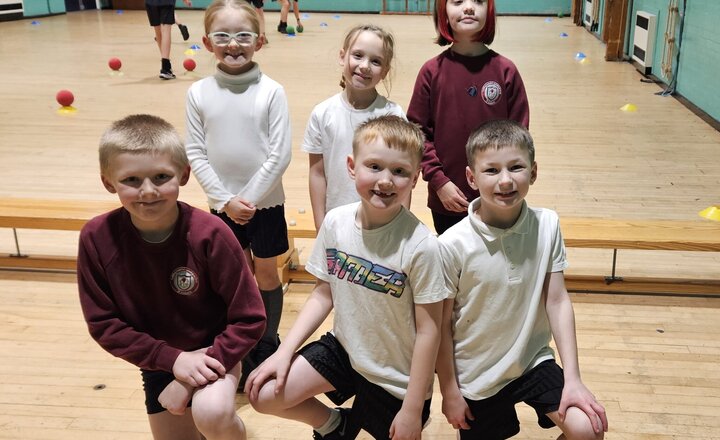 Image of Ready to start the Year 3/4 Dodgeball Festival at St Bede's!