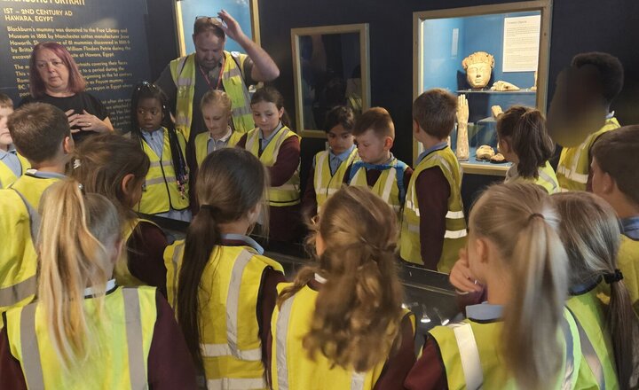 Image of What a fantastic morning for Year 3 at Blackburn Museum! Gayle brought the ancient Egyptians to life for us! We even got to see some incredible artefacts!