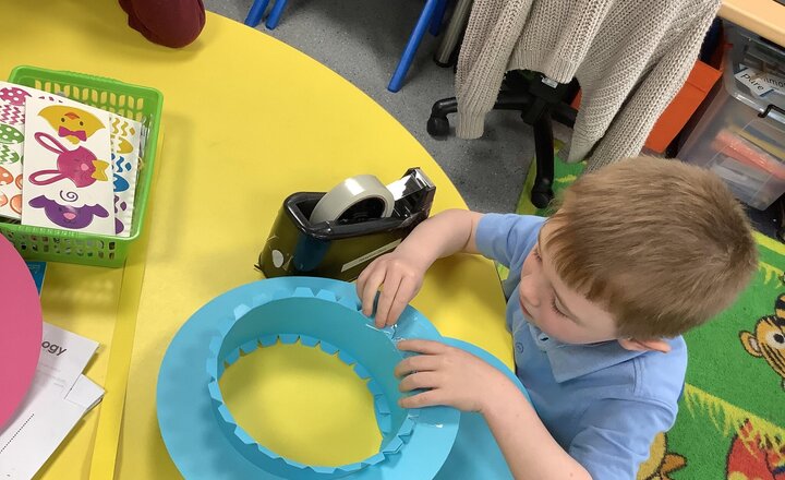 Image of DT week- we are making our Easter bonnets today. We can’t wait for you to see them in Church next week.