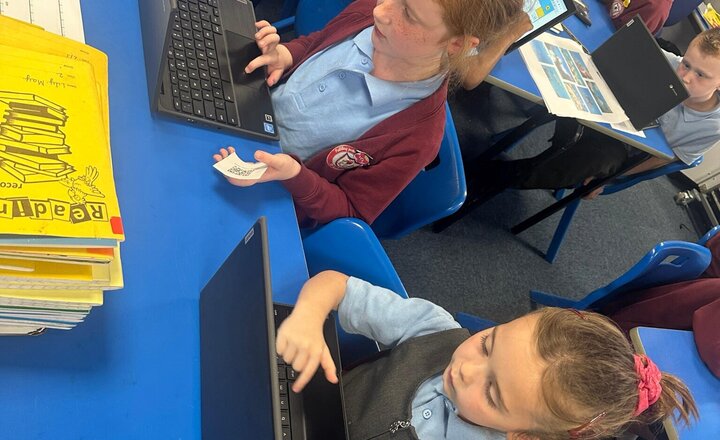 Image of Using Chromebooks in maths now we are in the juniors.