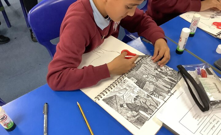 Image of Collage and enlarging this week in art!