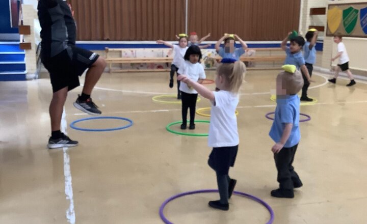 Image of Balancing fun in PE today!