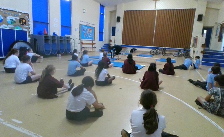 Image of This afternoon we have been developing our gymnastic skills in PE with Olivia from BRFC.