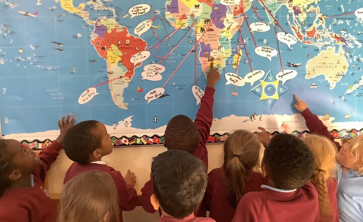 Image of We have started to learn about all of the countries our families are from today. We will use this to learn a new way to say hello each week.