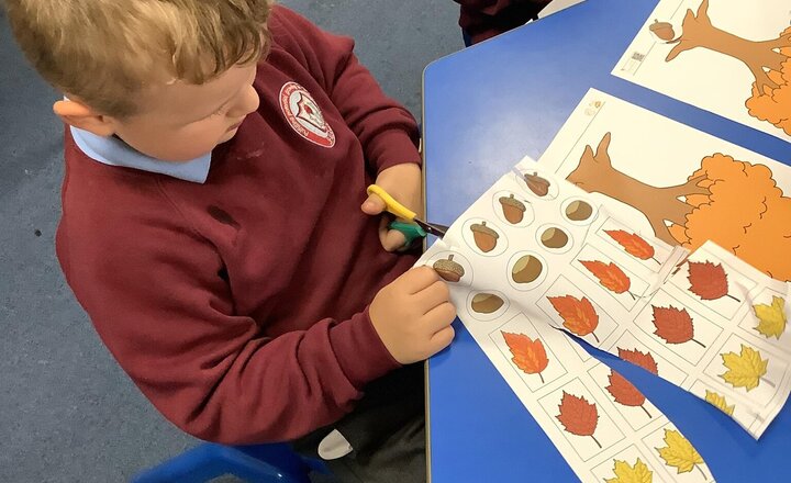 Image of Throughout the week, we have continued exploring windmills and practised our skills. We have practised different cutting techniques in preparation of making our windmills however, we did the by creating an Autumn tree linking to our Science!