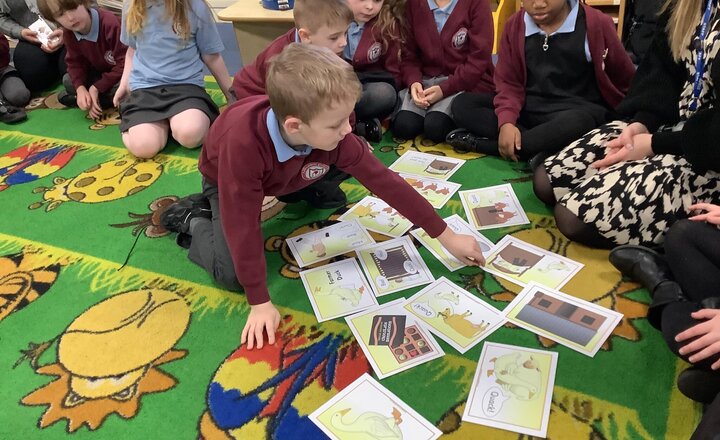 Image of In English, we have been sequencing the events of our class story Farmer Duck! We have started to look at time adverbials to support us with this.