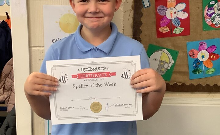 Image of Oscar is this week’s speller of the week. What a fantastic job well done.
