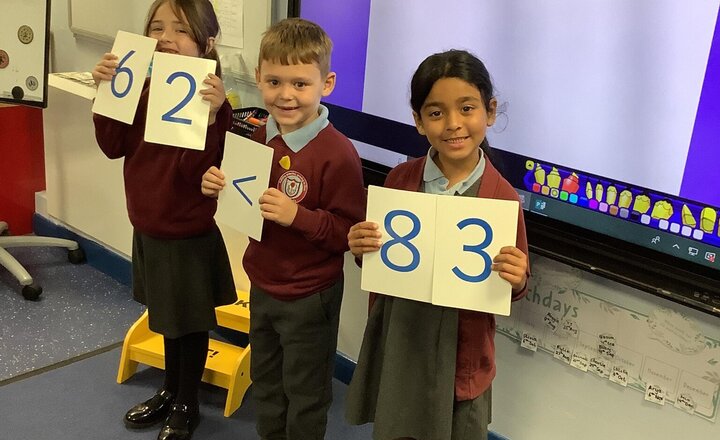 Image of In Maths we have been comparing numbers using the inequality symbols  - greater than, less than and equal to > < =   Great job Year 2.