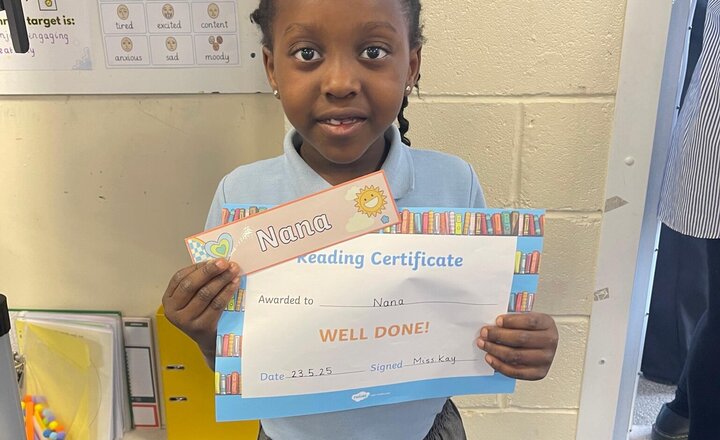 Image of Nana is our reader of the week this week! Nana has been reading regularly at home and has been having her journal signed! Keep it up!