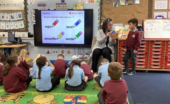 Image of We had Junior Jam teaching us in Reception, learning Spanish, drawing in Computing and playing the drums in Music! 🇪🇸🎨🎶