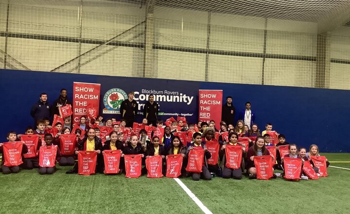 Image of Show Racism the Red Card day at Ewood Park.