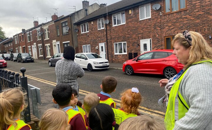 Image of Last half term we read Funny Bones and discussed the house they live in and our own houses.  Today we recapped this and went on a walk around Mill Hill to look at different types of houses.  Ask your children about this tonight.