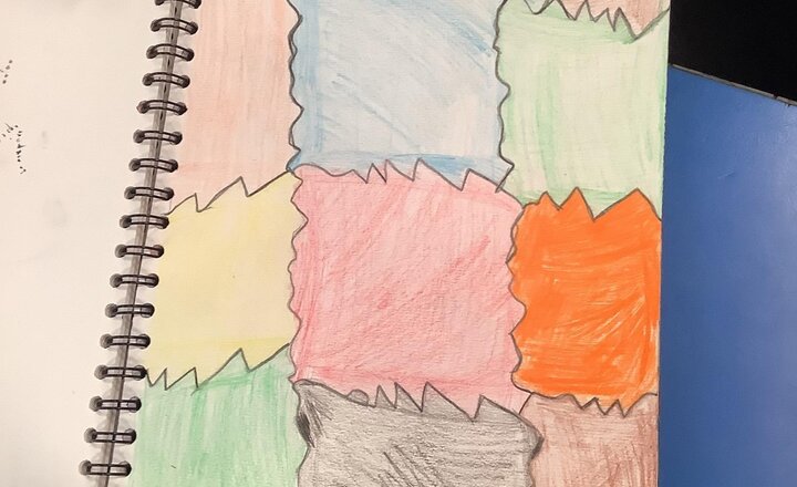 Image of Art - Last week we created tessellating patterns by making our own shapes. Once we had completed these patterns we used our own colours to continue the pattern.