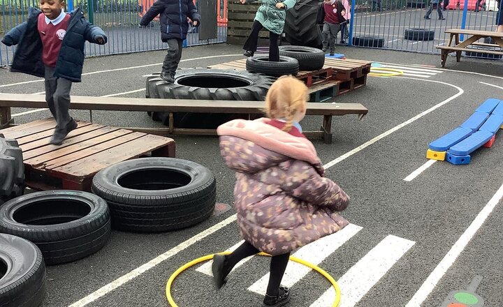 Image of Reception have loved completing the obstacle course this week.