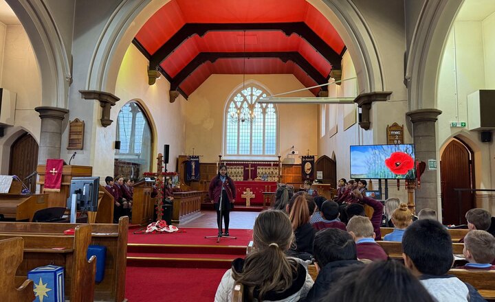 Image of Thank you to Year 6 for leading a meaningful and reflective Remembrance service in Church this morning. Our gratitude also goes to the parents, carers, and community members who joined us.