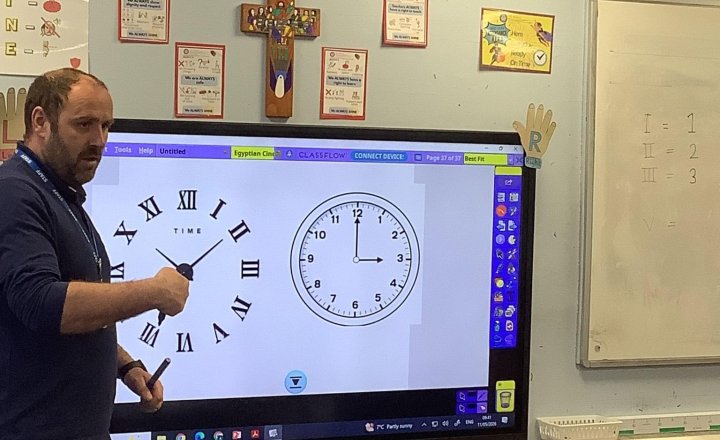 Image of Today we are learning the 24 hour, 12 hour and Roman numerals in time. See what your children already know.