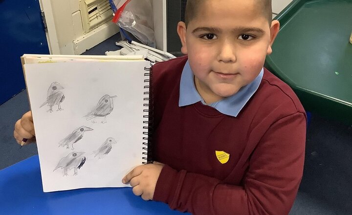 Image of In Art last half term, we were busy using sketching pencils to bring some amazing bird drawings to life. We are so proud of how they turned out!