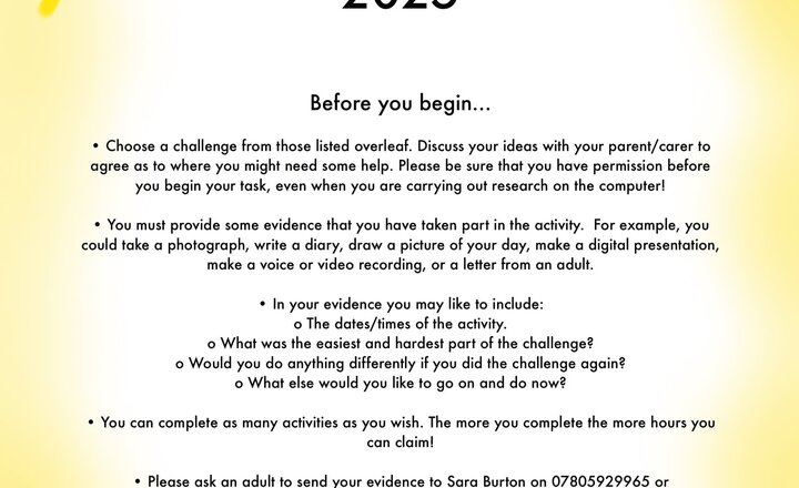 Image of Children's University's summer holiday challenges! Why not try some of them?