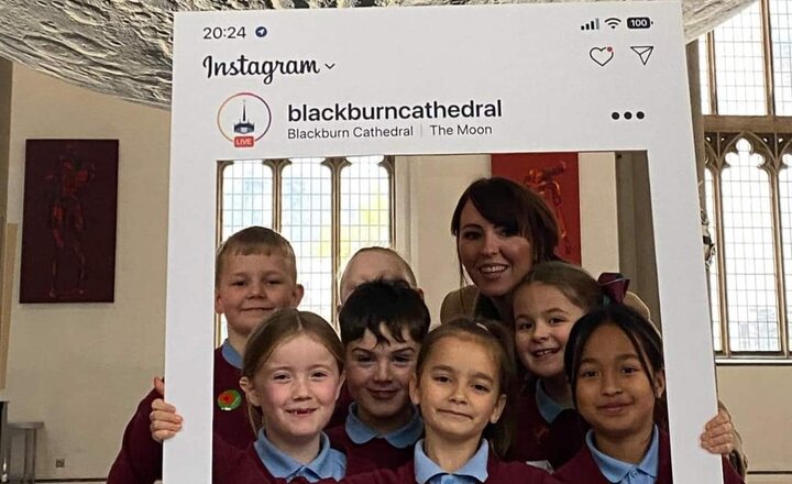 Image of Year 4 were fantastic today at Blackburn Cathedral. We had to think about some really big questions about the moon and how God made the world. If you can get down to the Cathedral to catch this amazing art installation you won’t regret it.