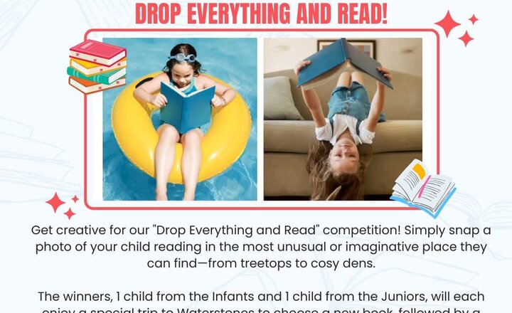 Image of Ready to show off your most creative reading spots?  Join our "Drop Everything and Read" challenge by sharing a photo of your child's most imaginative reading nook for a chance to win a special trip to Waterstones and Costa.