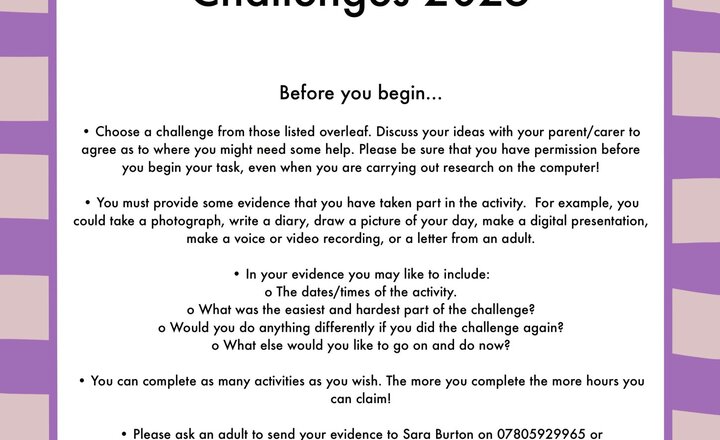 Image of Some great February holiday challenges here from Blackburn Children's University, why not give some a try?!