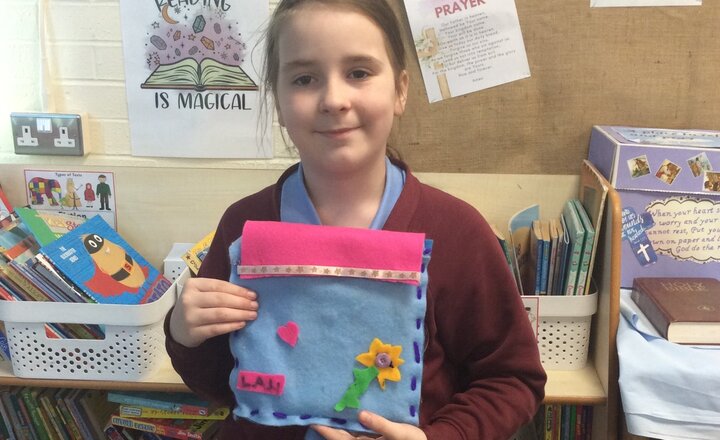 Image of Time flies during DT week! While we spent more time with needles and thread making book covers than with the camera, these photos capture the amazing work produced. It has been wonderful to see the children so genuinely immersed in their craft.