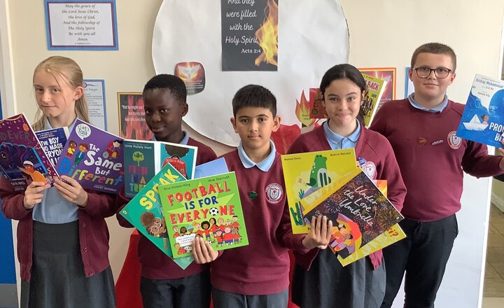 Image of A huge thank you to Blackburn Rovers Community Trust for their very generous donation of books on Diversity! Our class libraries will undoubtedly benefit greatly from these wonderful additions.