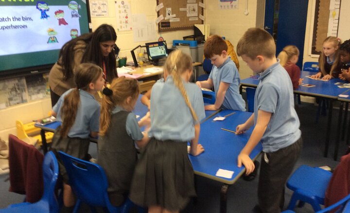 Image of A huge thank you to Blackburn with Darwen Council for today's fantastic recycling session with our Year 4 pupils!